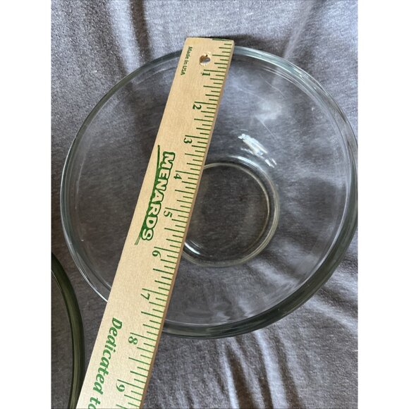 Vintage Mixing Serving Clear Glass Bowl Made in Mexico 8” & 9" Lot of 2 Heavy - Picture 9 of 11